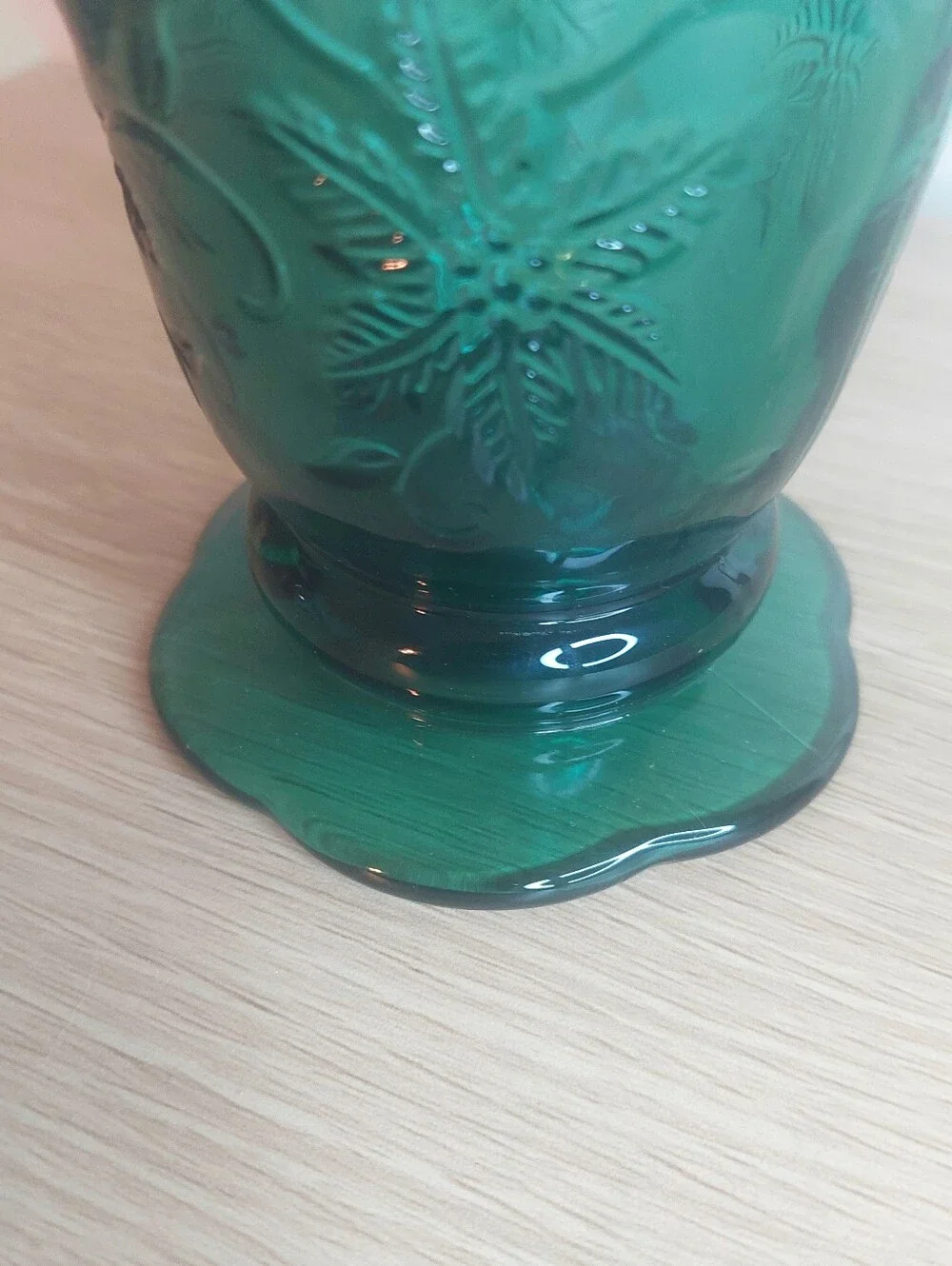 Rare! Set Of 6! Vtg. Princess House Fantasia Emerald Green 20oz Footed Tumblers!